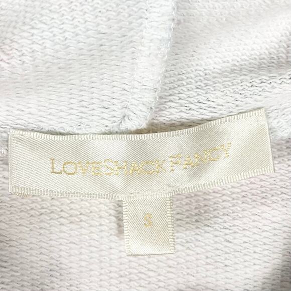 NWOT LOVESHACKFANCY Hoodie Sweatshirt S”Kirby”Floral Pink Oversize DistressedHem - Picture 4 of 16